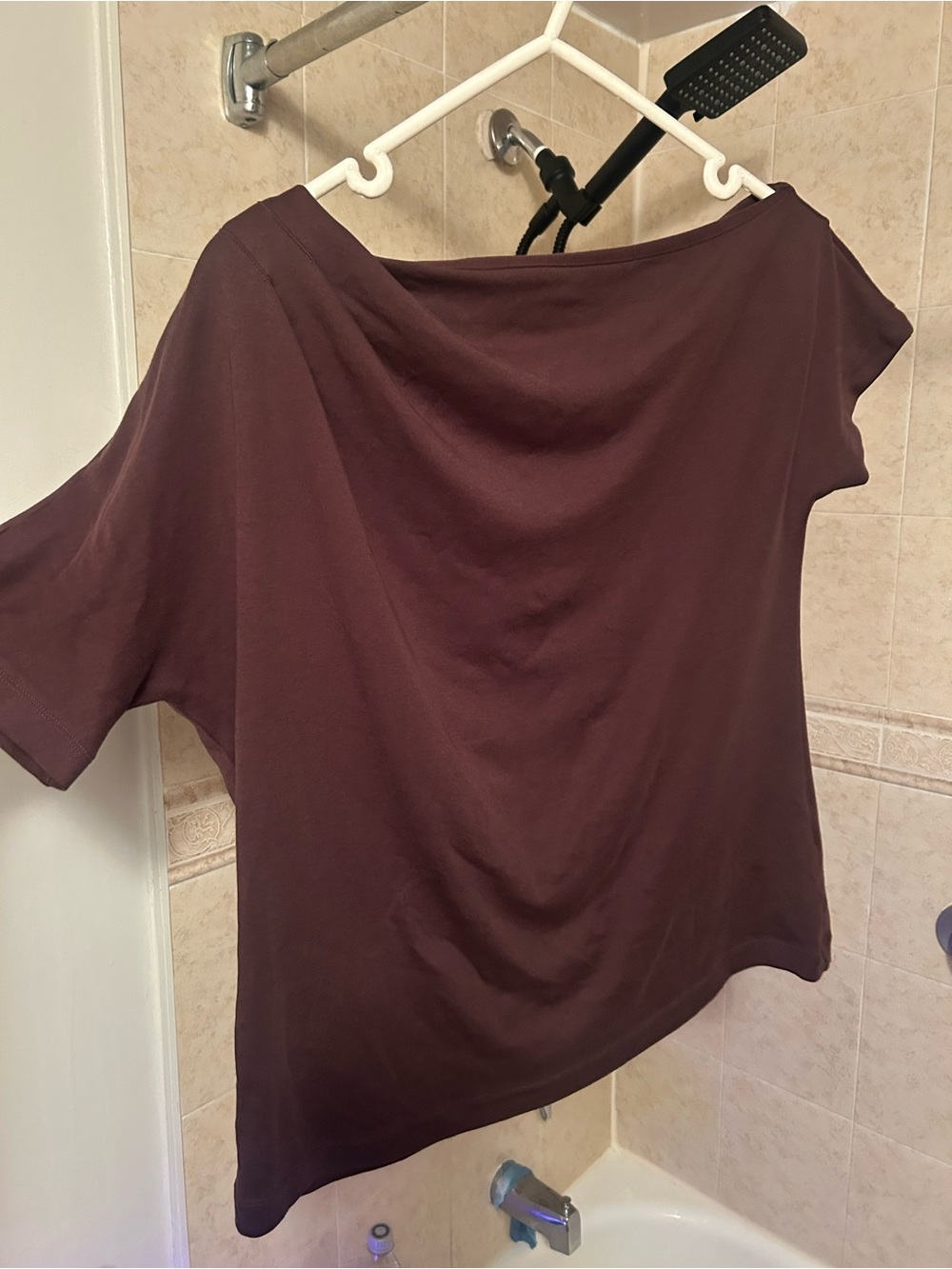 Babaton Off-the-Shoulder Short Sleeve Top in brown
